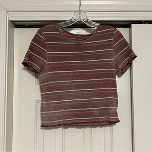 American Eagle Striped Cropped Tee